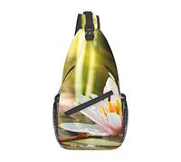 Lotus Blossom Santa Claus Sling Bag, Mochila de Hombro Paquete de Pecho Causal Crossbody Daypack para Mujeres Hombres Senderismo Viajes