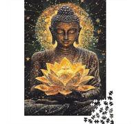 Lotus Buda Estrella 1000 piezas Mini Puzzle para Adultos Decoración | 52x38cm Cartón Amantes Rompecabezas Relajación Juego De Puzzle Regalo De Cumpleaños Decoración De Sala