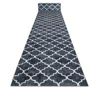 Lotus Clover 60924 - Alfombra antideslizante (100 cm, 100 x 370 cm), diseño de trébol, color negro
