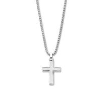 LOTUS Collier Style Acier pendentif Croix