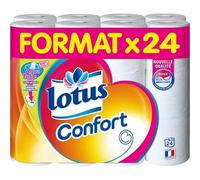 Lotus Confort Papel higiénico Aquatube blanco 24 rollos (4 unidades o 96 rollos)