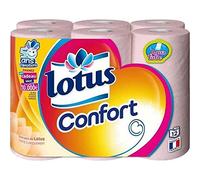 Lotus Confort Rose & Blanco 12 Rollos (Pack de 2 = 24 rollos)