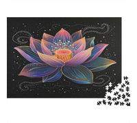 Lotus cósmico Puzzle Imposible,desafío for Adults Pétalos Coloridos Entretenimiento Creativo 1000 Piezas Obra De Arte De Juego De para Adultos Y Niños A Partir De 12 Años 1000pcs (75x50cm)