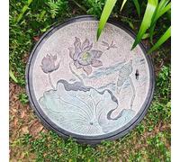 Lotus & Dragonfly - Cubierta de drenaje de acero para jardín, 78 cm, capacidad de carga de 10 toneladas, rejilla decorativa para aguas pluviales, accesorio al aire libre para paisajismo