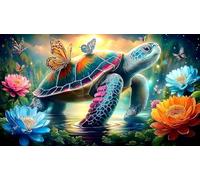 Lotus-Estanque-Tortuga Puzzles Imposible,desafío for Adults Juego Educativo 1000 Piezas Obra de Arte de Juego de para Adultos y niños 75x50cm/1000pcs