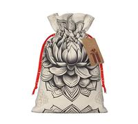Lotus Flower Namaste - 1 bolsa de Navidad con cordón de 4.7 x 6.9 pulgadas, bolsa robusta para regalos y artículos esenciales de uso diario