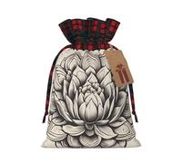 Lotus Flower Namaste - 1 bolsa de Navidad con cordón de 8.3 x 11.8 pulgadas, bolsa robusta para regalos y artículos esenciales de uso diario
