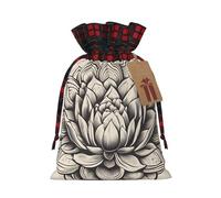 Lotus Flower Namaste 1 exquisita bolsa de regalo de Navidad con cordón, reutilizable, para experiencias de regalo excepcionales