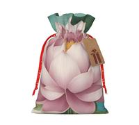 Lotus Flower Namaste Bolsas de regalo reutilizables para Navidad y festivales, bolsas de embalaje de regalo, bolsas de tela elegantes hechas a mano