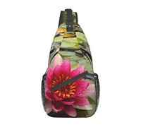 Lotus Flower Red Tulip Sling Bag, Mochila de Hombro Paquete de Pecho Causal Crossbody Daypack para Mujeres Hombres Senderismo Viajes