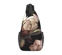 Lotus Flowers Pink Purple Wet Roses Sling Bag, Mochila de Hombro Paquete de Pecho Causal Crossbody Daypack para Mujeres Hombres Senderismo Viajes