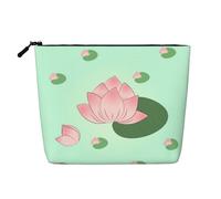 Lotus Flowers Waiting to Bloom - Neceser de viaje versátil, bolsa de maquillaje de cáñamo falso, multiusos, organizador de accesorios cosméticos, Black, Talla única