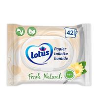 Lotus Fresh Natural - Papel higiénico húmedo sin colorantes ni perfumes, fibra FSC 100% de origen natural, 42 unidades (paquete de 1)