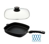Lotus-Guss-Grillpfanne Ø29cm Inducción Incl. Tapa de Vidrio