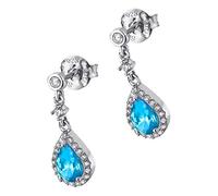 LOTUS JLP1592-4-3 - Pendientes de gota de plata para mujer con circonitas