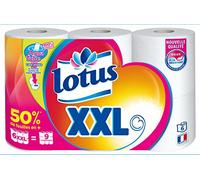 Lotus Juego de 6 rollos de papel higiénico color blanco tamaño XXL