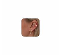 Lotus Karen Juego de aretes de cartílago de hélice para mujer, 4 pares de aros pequeños de plata de ley, aretes de aro hipoalergénicos, multiperforación, Plata