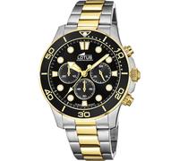 Lotus L18757/2 para Hombres Negro Esfera Cronógrafo Reloj de Dos Tonos