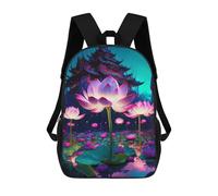 Lotus Lantern Festival Night Scene Mochila Infantil Escolar Para Niños Con Estampado 3D De Dibujos Animados, Mochila Escolar Para Estudiantes, Mochila Para Portátil Para Niños Y Niñas 17inch