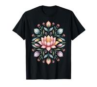 Lotus Mandala Floral Art Boho Bloom Naturaleza Diseño Camiseta