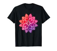 Lotus Mandala Floral Gradiente Simetría Camiseta