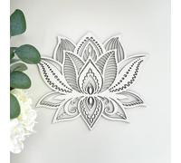 Lotus Mandala, loto cortado con láser, decoración de pared de loto blanco, arte de pared de loto, flor de la vida, decoración de pared de loto, colgante de pared, decoración de yoga (30 cm)