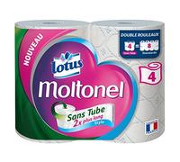 Lotus Moltonel sin tubo estilo papel higiénico 3 capas, 4 = 8 rollos blanco - Lote de 2