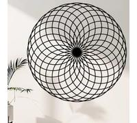 Lotus Of Life - Arte de pared de metal, decoración de pared dorada, Torus Yantra, colgantes de pared de geometría sagrada, arte moderno de pared de mandala, arte de estudio de yoga (dorado, 20