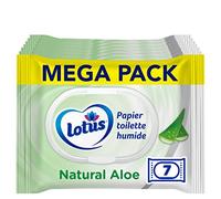 Lotus Papel higiénico húmedo Natural Aloe - Sin colorantes ni perfumes - Fibras FSC 100% de origen natural - 294 hojas, 489016