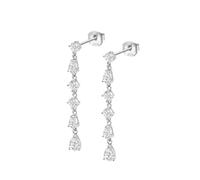 LOTUS SILVER Pendientes Largos Plata de Ley 925 LP3622-4/1 - Cierre Seguro de Presión - Ligeros, Cómodos y Resistentes - Pendientes Mujer Plata Largos - Pure Essential