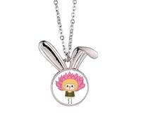 Lotus Pink Water Dragonfly Beauty UU - Collar con colgante de conejo, joyería de regalo