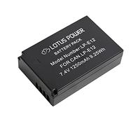 LOTUS POWER Paquete de Batería LP-E12, Batería de Iones de Litio Recargable 1250mAh 7,4V LPE12 para Canon EOS M100 / EOS M50 / EOS 100D / EOS Kiss X7 / EOS Rebel SL1 / PowerShot SX70 HS