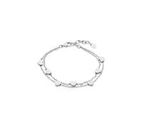 LOTUS Pulsera Style LS2560-2/1 Mujer - Acero Inoxidable Plateado, Doble Cadena con Colgantes de Corazón, 19 cm, Cierre Mosquetón Ajustable