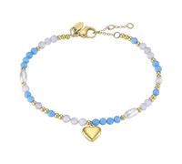 LOTUS Pulsera Style Woman’s Heart LS2553-2/3 Mujer - Acero Inoxidable Dorado con Perlas Naturales 4x6 mm | 20 cm