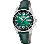 LOTUS Reloj Automático Hombre de Cuero Verde Reloj Analógico Hombre - Calendario - Cristal Zafiro de Alta Resistencia - Resistente al Agua 10 ATM Elegante 18998/3