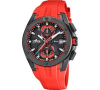 Lotus Reloj Hombre 18943/5 Vortex Caja de Acero Inoxidable 316l Negro Correa de Caucho Rojo