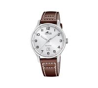 Lotus Reloj Hombre 18954/1 Classic Steel Caja de Acero Inoxidable 316l Plateado Correa de Cuero Marrón