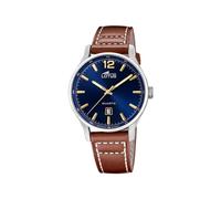 Lotus Reloj Hombre 18954/2 Classic Steel Caja de Acero Inoxidable 316l Plateado Correa de Cuero Marrón