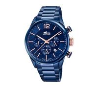 Lotus Reloj Hombre 18680/2 Chrono Caja de Acero Inoxidable 316l Azul Correa de Acero Inoxidable 316l Azul