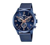 LOTUS Reloj Hombre Analógico de Acero Inoxidable 316l Azul - Movimiento de Cuarzo - Cronógrafo - Cristal Mineral de Alta Resistencia - Resistente al Agua 5 ATM Casual 18638/1 Minimalist