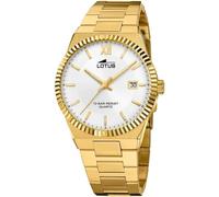LOTUS Reloj Hombre Analógico de Acero Inoxidable 316l Dorado - Movimiento de Cuarzo - Calendario - Cristal Mineral de Alta Resistencia - Resistente al Agua 10 ATM 18837/1 Freedom
