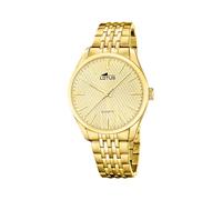 LOTUS Reloj Hombre Analógico de Acero Inoxidable 316L Dorado - Clásico y Elegante - Cristal Mineral de Alta Resistencia 5 ATM - Movimiento de Cuarzo 19066/1 Minimalist