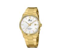 LOTUS Reloj Hombre Analógico de Acero Inoxidable 316l Dorado - Movimiento de Cuarzo - Calendario - Cristal Mineral de Alta Resistencia - Resistente al Agua 10 ATM 18837/1 Freedom
