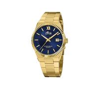 LOTUS Reloj Hombre Analógico de Acero Inoxidable 316l Dorado - Movimiento de Cuarzo - Calendario - Cristal Mineral de Alta Resistencia - Resistente al Agua 10 ATM 18837/2 Freedom