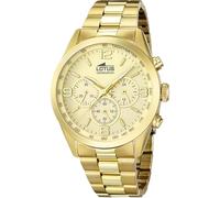 LOTUS Reloj Hombre Analógico de Acero Inoxidable 316l Dorado - Movimiento de Cuarzo - Cronógrafo - Cristal Mineral de Alta Resistencia - Resistente al Agua 5 ATM 18153/2 Minimalist