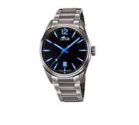 LOTUS Reloj Hombre Analógico de Acero Inoxidable 316l Gris - Movimiento de Cuarzo - Calendario - Cristal Mineral de Alta Resistencia - Resistente al Agua 10 ATM Clásico 18684/6 Minimalist