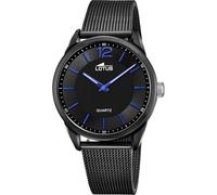 LOTUS Reloj Hombre Analógico de Acero Inoxidable 316l Negro - Movimiento de Cuarzo - Cristal Mineral de Alta Resistencia - Resistente al Agua 10 ATM 18736/A Minimalist
