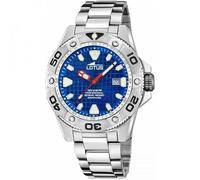 LOTUS Reloj Hombre Analógico de Acero Inoxidable 316l Plateado - Movimiento de Cuarzo - Calendario - Cristal Zafiro de Alta Resistencia - Resistente al Agua 20 ATM 18929/B Diver