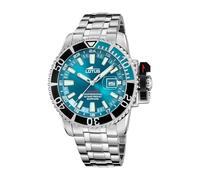 LOTUS Reloj Hombre Analógico de Acero Inoxidable 316l Plateado - Movimiento de Cuarzo - Calendario - Cristal Zafiro de Alta Resistencia - Resistente al Agua 30 ATM 18938/1 Diver