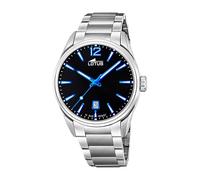 LOTUS Reloj Hombre Analógico de Acero Inoxidable 316l Plateado - Movimiento de Cuarzo - Calendario - Cristal Mineral de Alta Resistencia - Resistente al Agua 10 ATM Clásico 18692/6 Minimalist